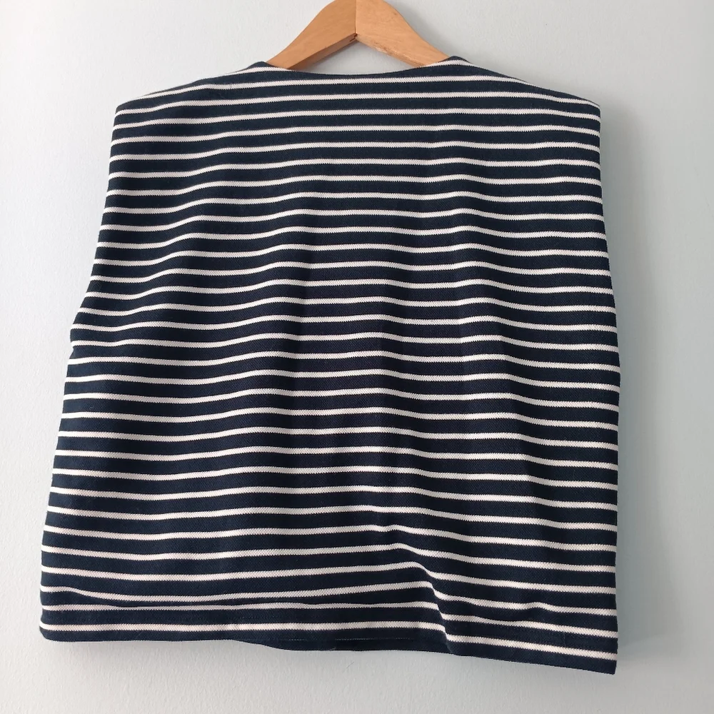 Entro Blue & White Striped Button Vest Top S - Picture 2 of 6